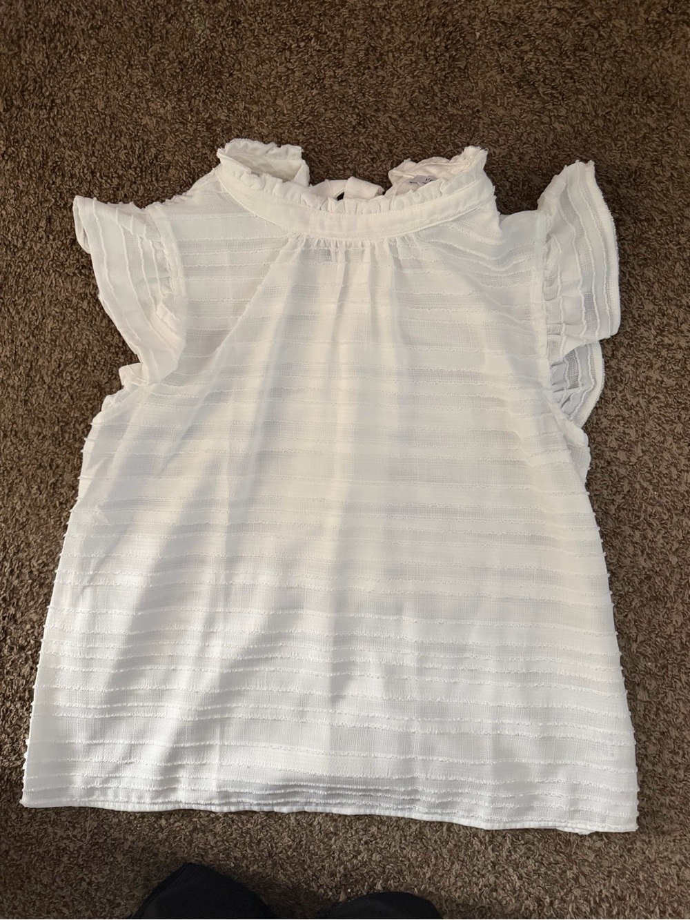 Women's White Ruffled Sleeve Blouse